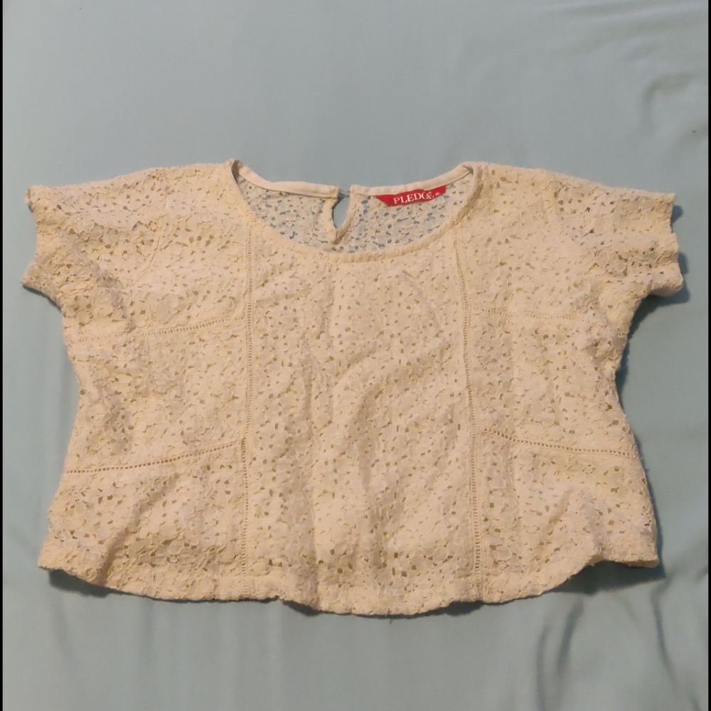 White lace crop top